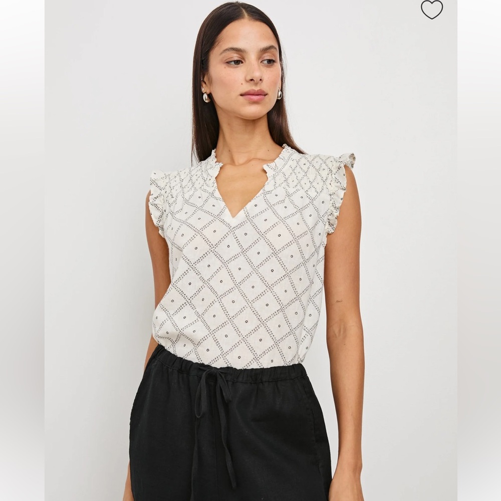 Rails flowy linen blend Arlene top in ivory size medium